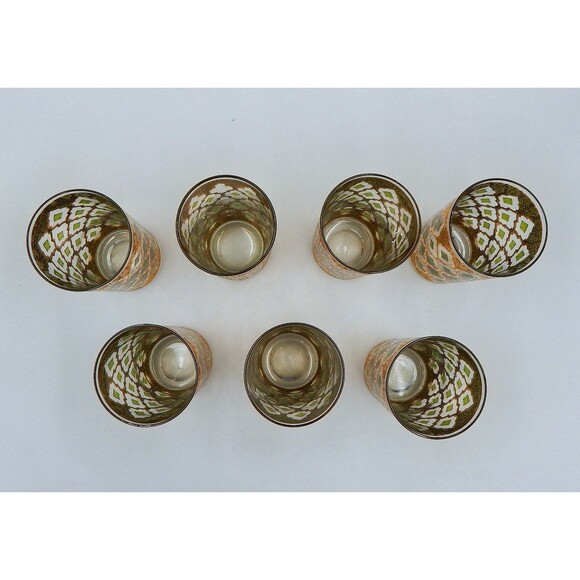 Culver Valencia Highball Glasses Tumblers Set/7 Floating Caddy Hollywood Regency - Picture 4 of 9